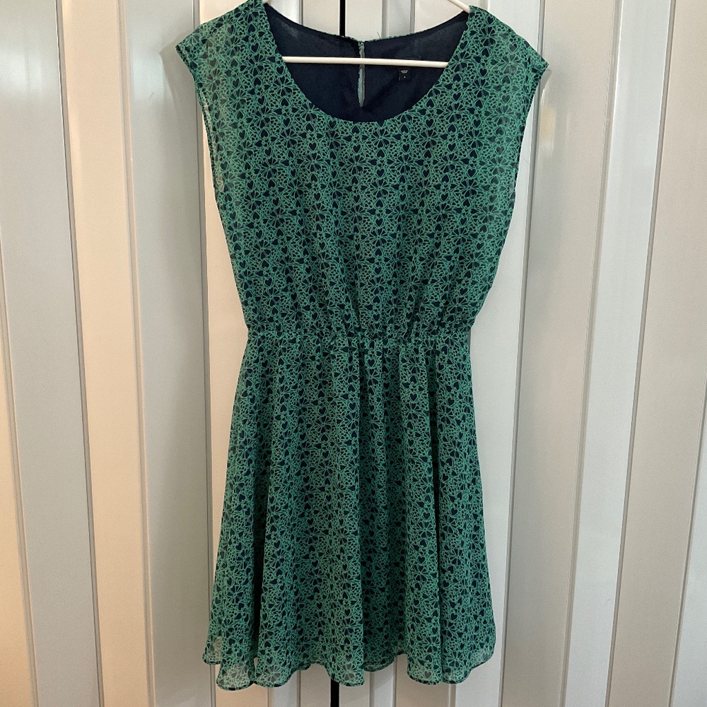 Gap Blue and Green Heart Patterned Dress